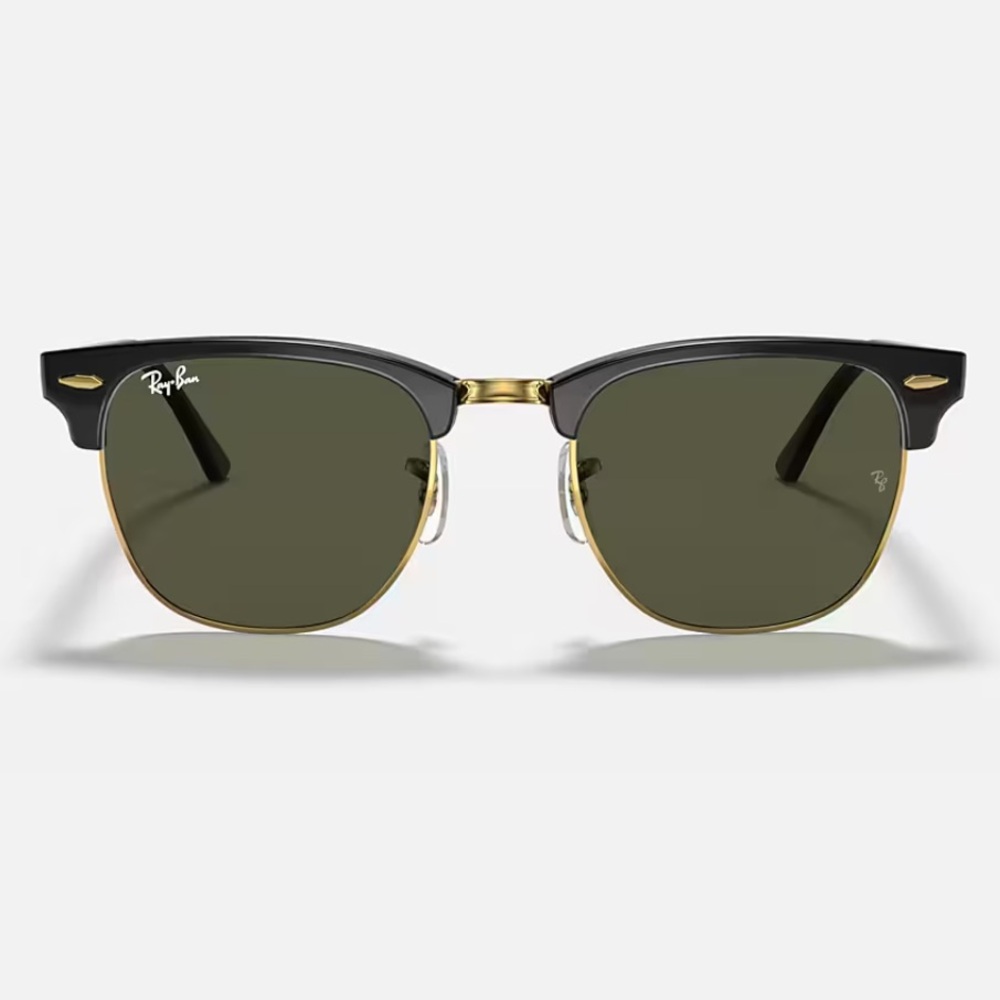 Ray-Ban Clubmaster Classic Polished Black on Gold G15 Green